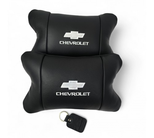 Автомобільні подушки Chevrolet з натуральної італійської шкіри + шкіряний брелок у подарунок