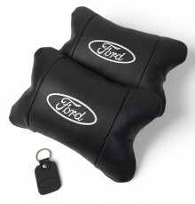 Набір автомобільних подушок 2шт для Ford, натуральна шкіра, стильні підголовники для зручної поїздки Форд