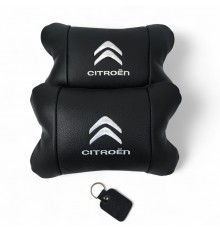 Набір шкіряних подушок Citroën з натуральної італійської шкіри + фірмовий брелок у подарунок
